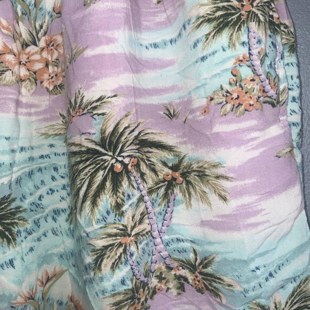 American Eagle Outfitters Pastel Palm Print High Waist Shorts Pockets Small - Picture 3 of 7